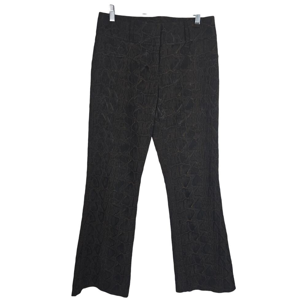 Cache Luxe Black Brown Animal Turtle Shell Print Dress Pants Women's 8